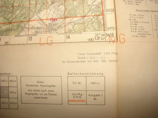 German General Staff map of the Radnitz region in Czechoslovakia. - Image 3
