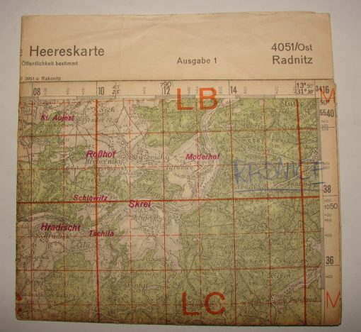 German General Staff map of the Radnitz region in Czechoslovakia. - Image 4