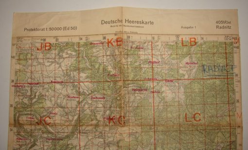 German General Staff map of the Radnitz region in Czechoslovakia. - Image 5