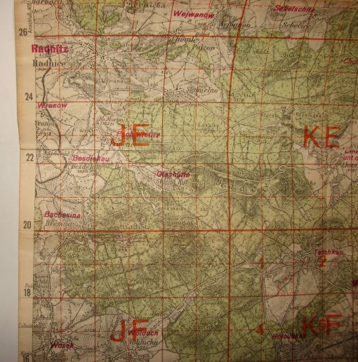 German General Staff map of the Radnitz region in Czechoslovakia. - Image 6
