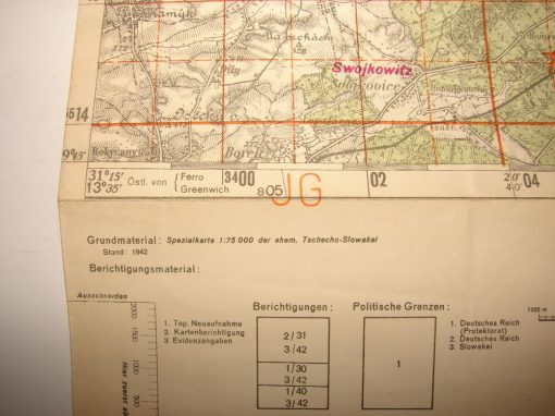 German General Staff map of the Radnitz region in Czechoslovakia. - Image 7