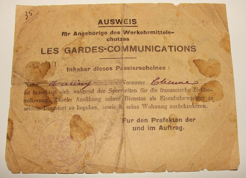 Prefectural requisition form to guard the railway tracks - Image 2